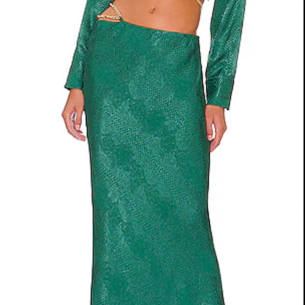 NBD Vibrant Green Maxi Skirt